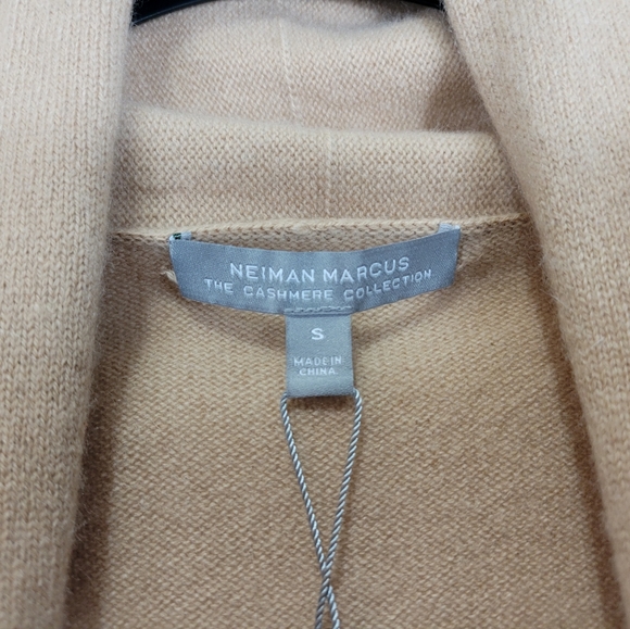 Neiman Marcus Cashmere Collection Cardigan Sweater Womens Small S Camel Brown - Picture 5 of 12